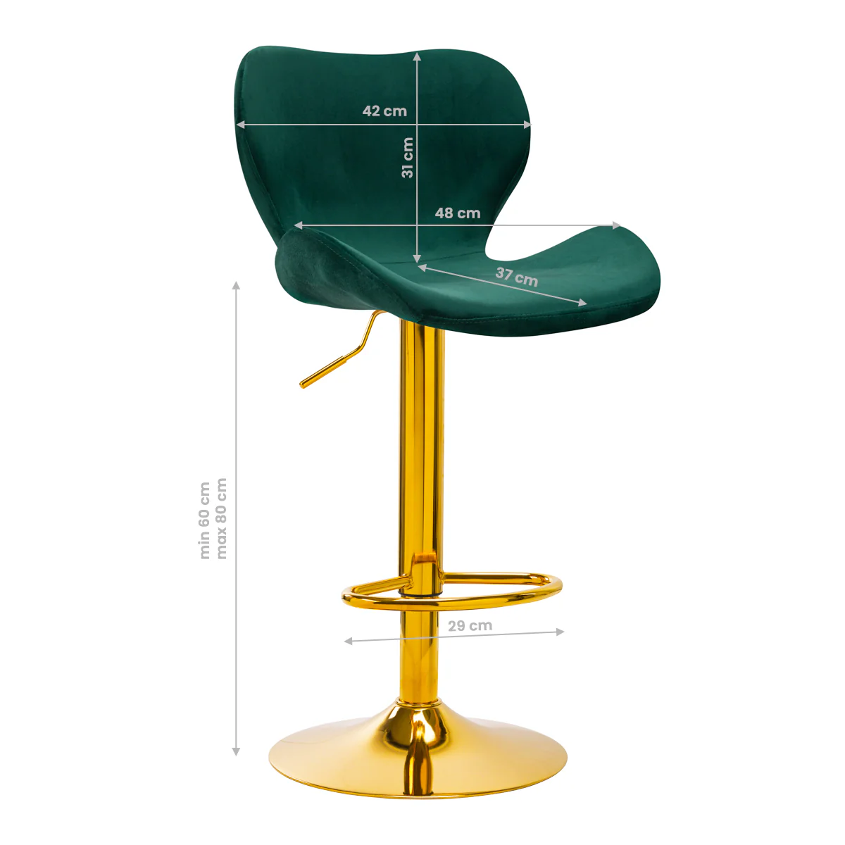 4Rico Bar Stool QS-B15 Velvet Green - Image 2