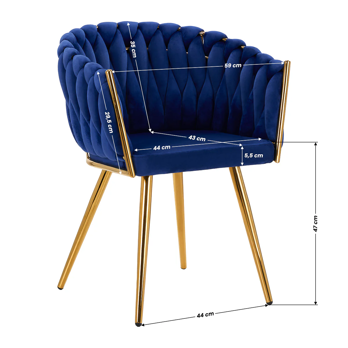 4rico Chair QS-GW06G Navy Blue - Image 5
