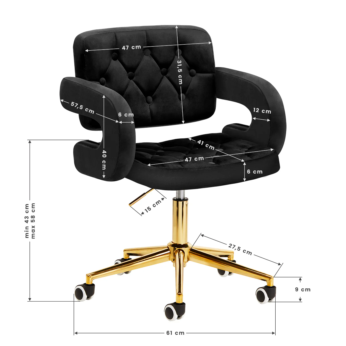 4Rico Chair QS-OF213G Black - Image 5