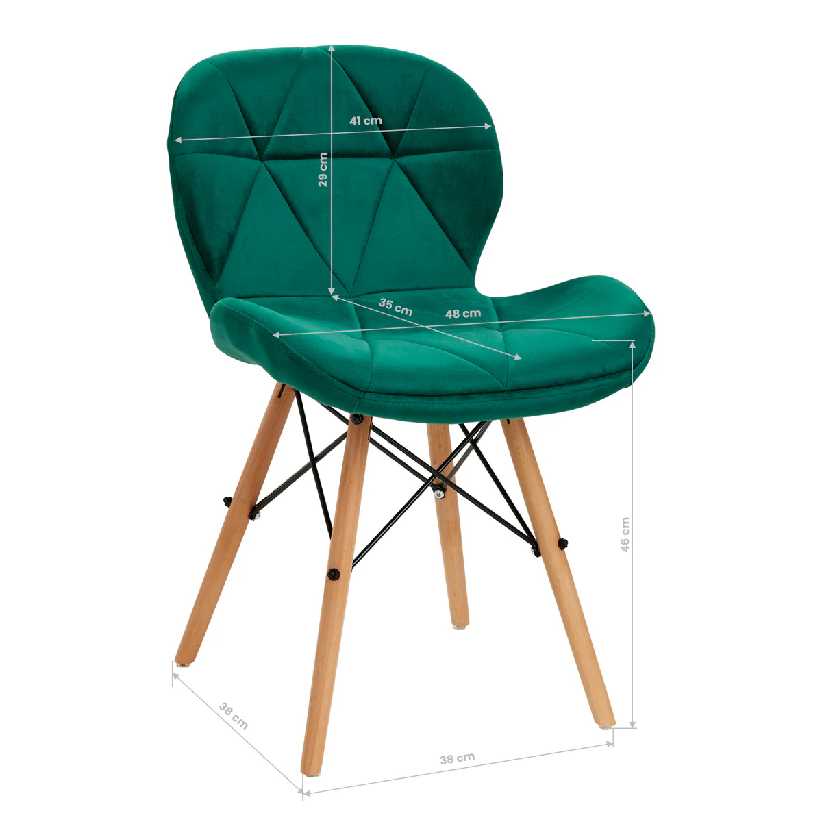 4Rico Cosmetic chair QS-186 green velvet - Image 2