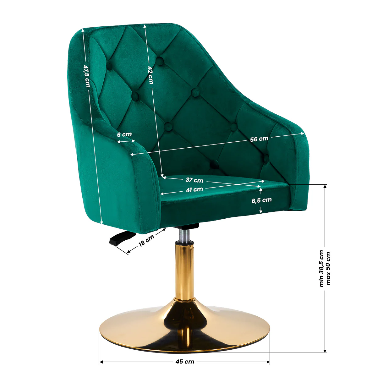 4Rico Swivel Chair QS-BL14G Green - Image 5