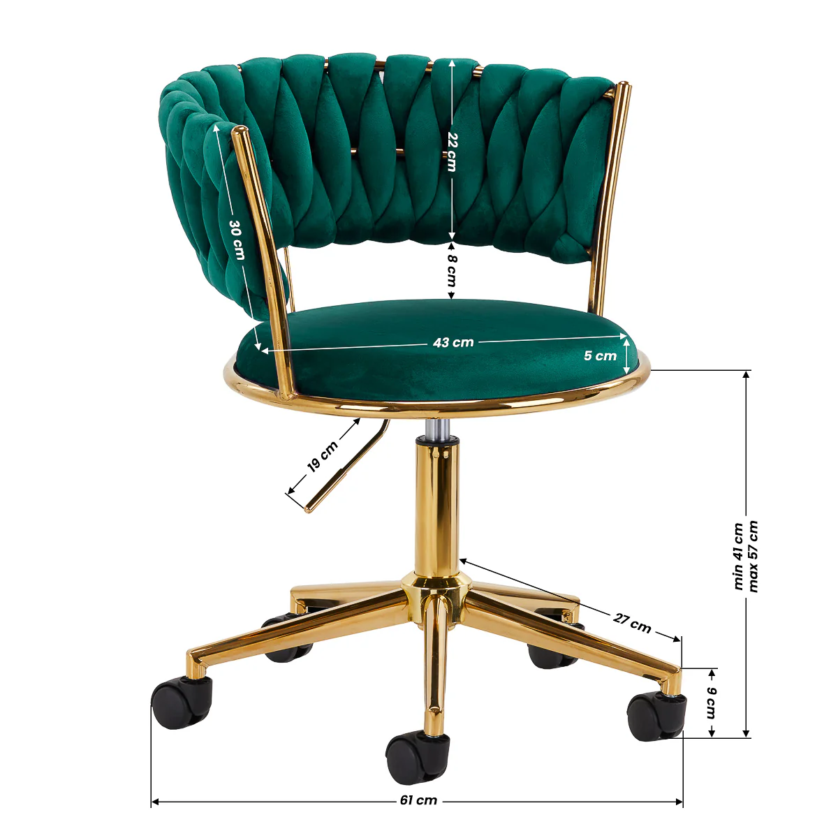 4Rico Swivel Chair QS-GW01G Green - Image 2