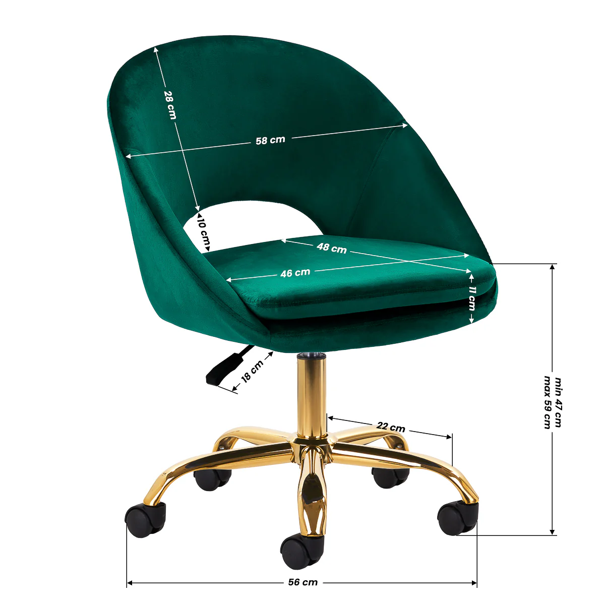 4Rico Swivel Chair QS-MF18G Green - Image 5