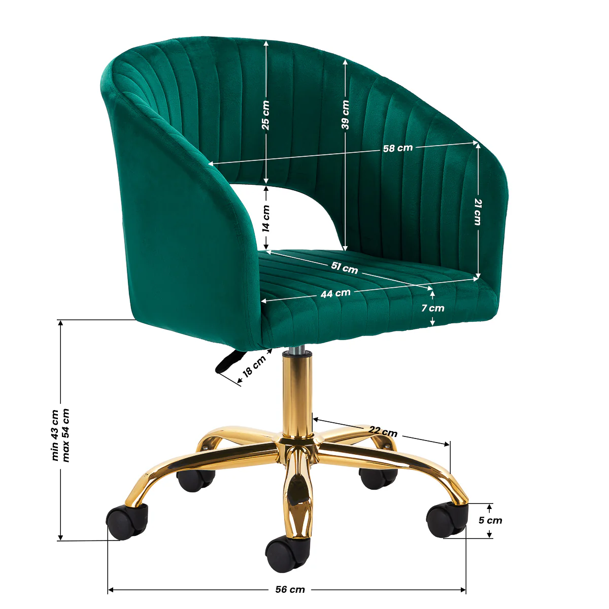 4Rico Swivel Chair QS-OF212G Green - Image 5
