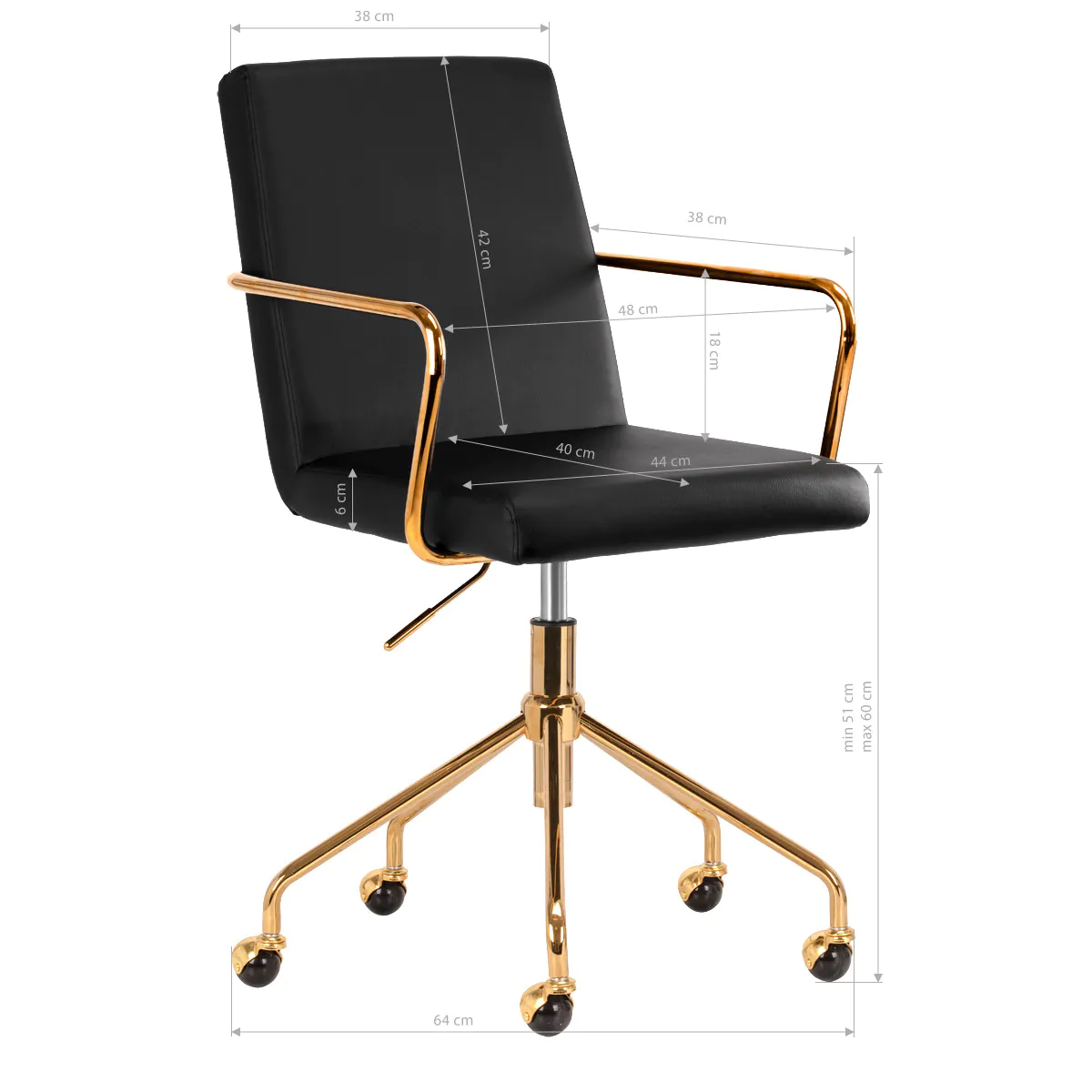 ActiveShop Beauty Chair QS-OF211G Black & Gold - Image 10