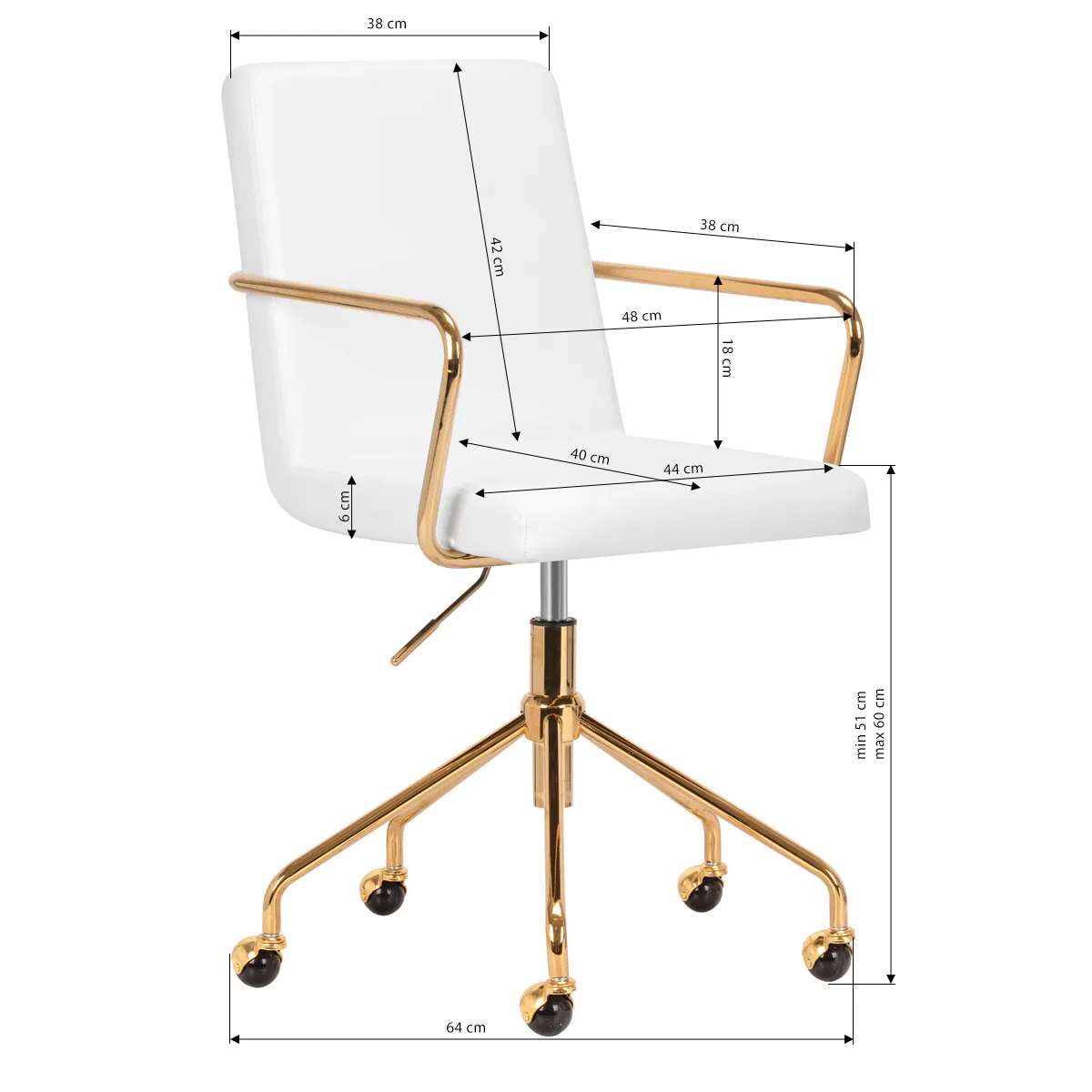 ActiveShop Beauty Chair QS-OF211G White & Gold - Image 5