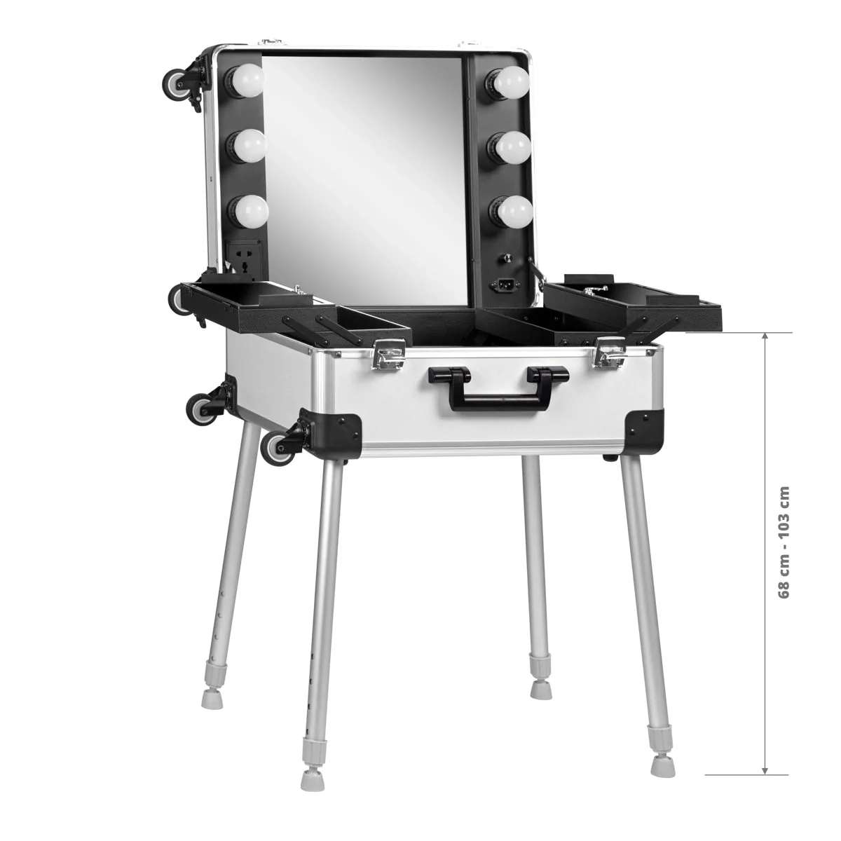 ActiveShop Case Portable Makeup Stand T-27 Silver - Image 2