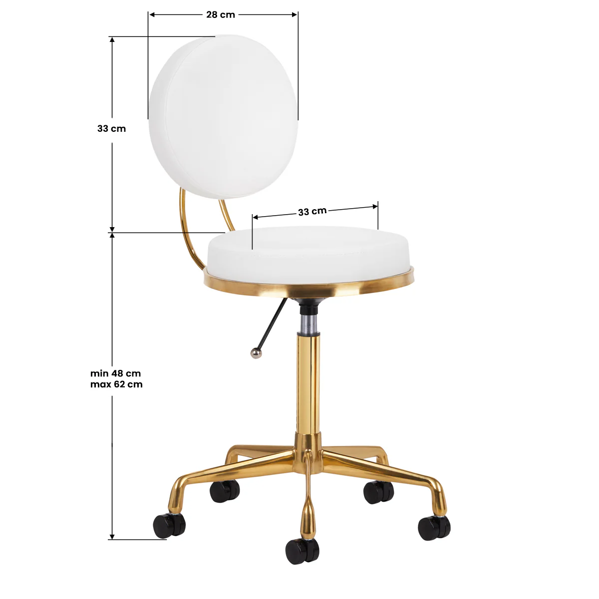 ActiveShop Cosmetic Chair H5 White Gold - Image 6