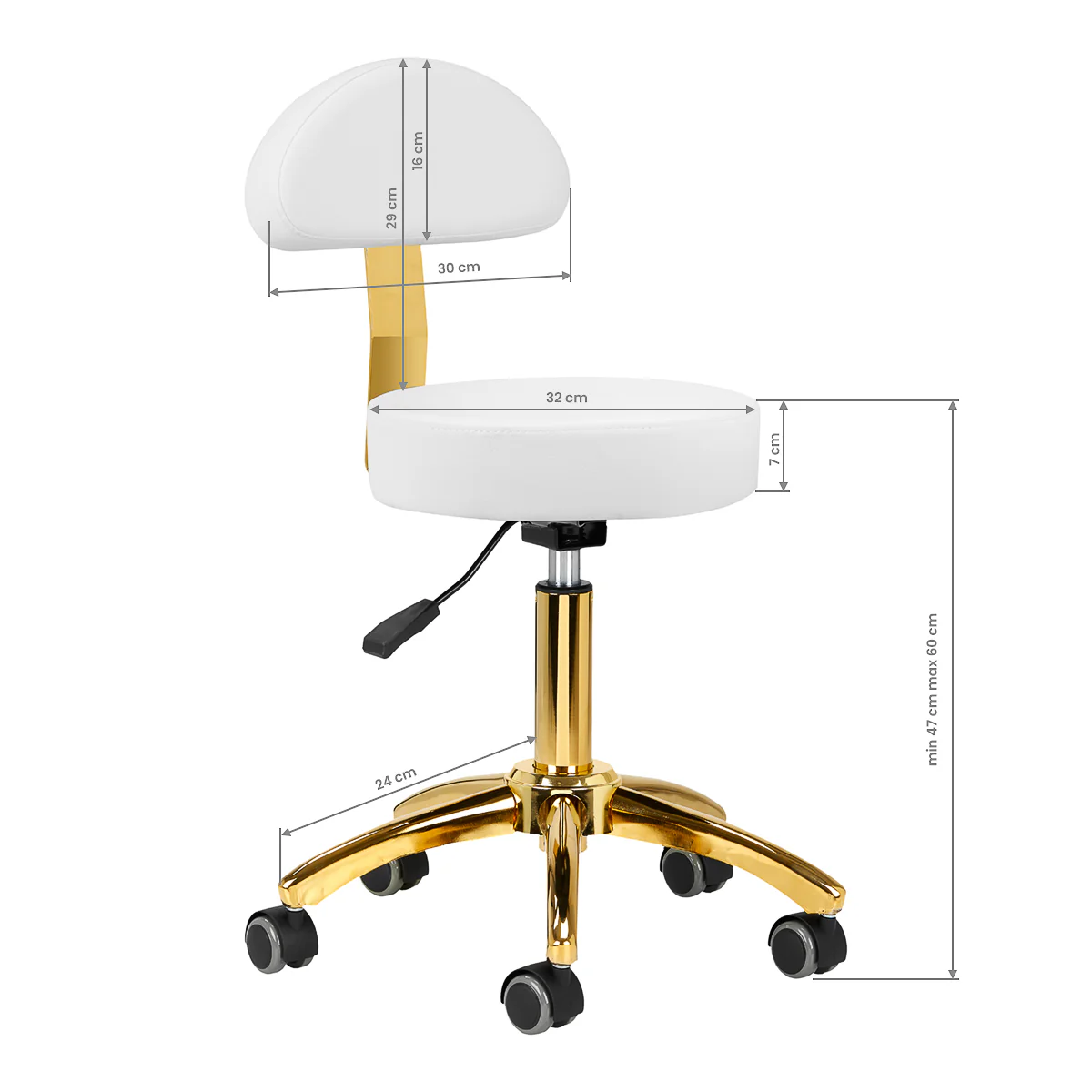 ActiveShop Cosmetic Stool AM-304G White - Image 2