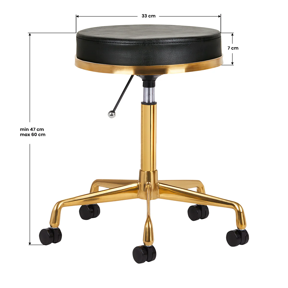 ActiveShop Cosmetic Stool H4 Black & Gold - Image 2