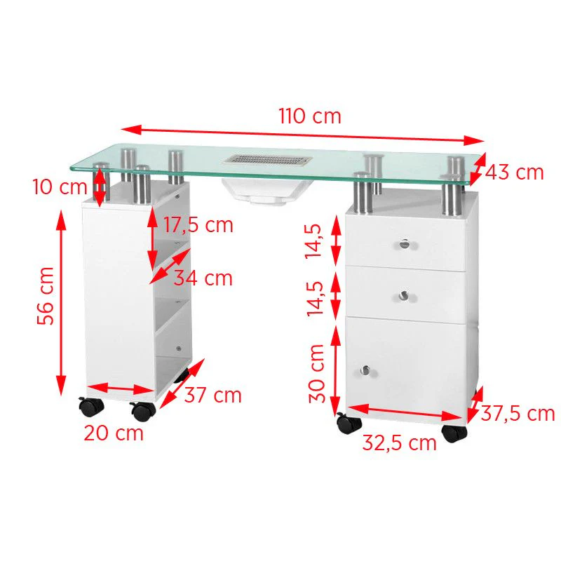ActiveShop Glass Beauty Desk with Built-In 013B Absorber - Image 2