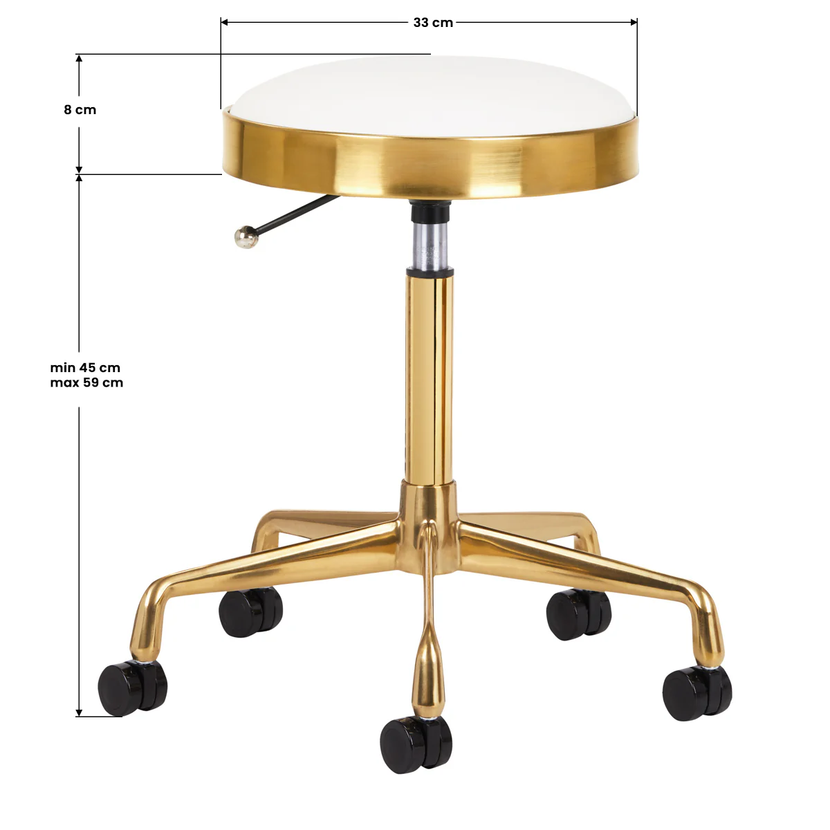 ActiveShop H7 Cosmetic Stool Golden White - Image 2
