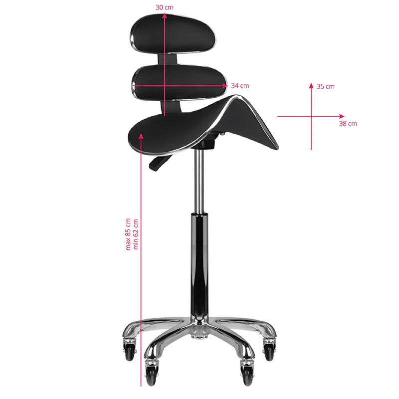 ActiveShop Roll Speed AM-880 High Cosmetic Stool Black - Image 2