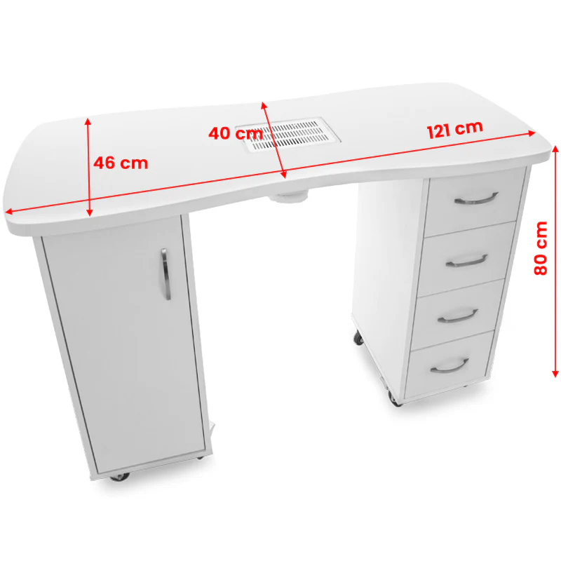 ActiveShop White Desk 2027 with Dual Cabinets & Built-In Absorber - Image 2