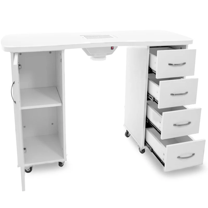 ActiveShop White Desk 2027 with Dual Cabinets & Built-In Absorber - Image 5