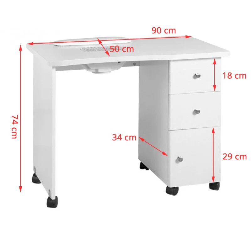 ActiveShop Wood Beauty Desk with 011B Built-In Dust Absorber - Image 2