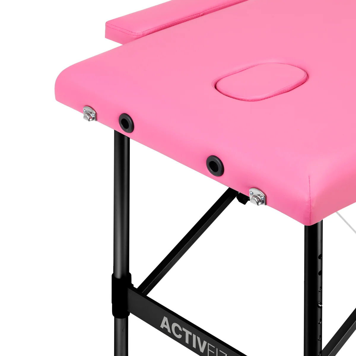 ActivFizjo Aluminum Folding Massage Table Comfort Lux 2-Sections Pink & Black - Image 13