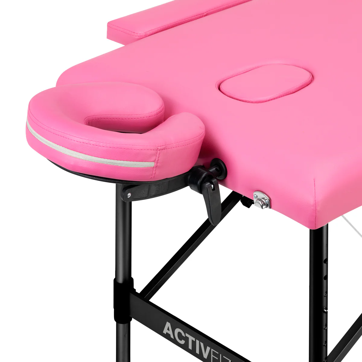 ActivFizjo Aluminum Folding Massage Table Comfort Lux 2-Sections Pink & Black - Image 14