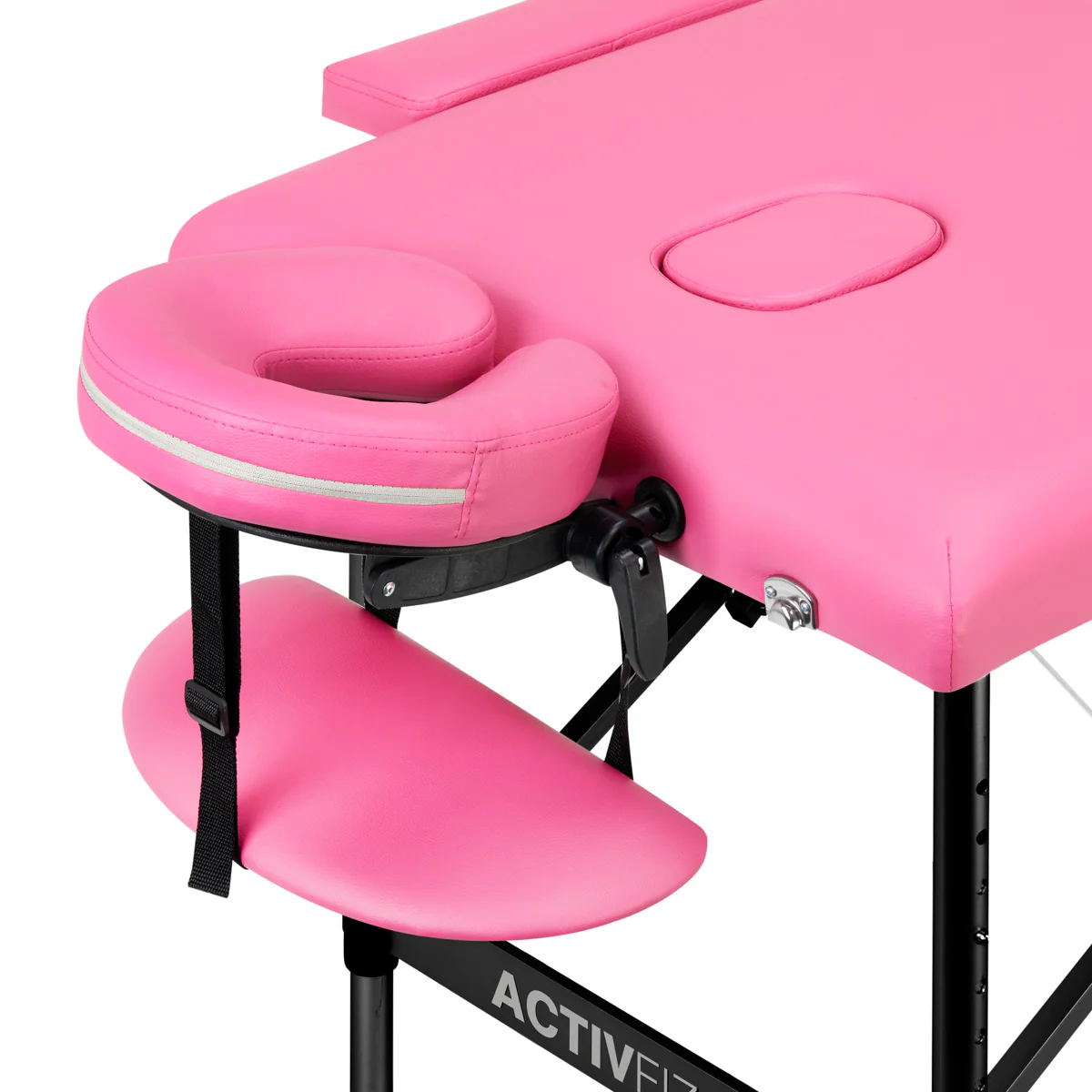 ActivFizjo Aluminum Folding Massage Table Comfort Lux 2-Sections Pink & Black - Image 15