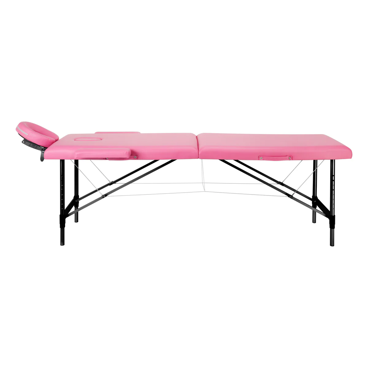 ActivFizjo Aluminum Folding Massage Table Comfort Lux 2-Sections Pink & Black - Image 16