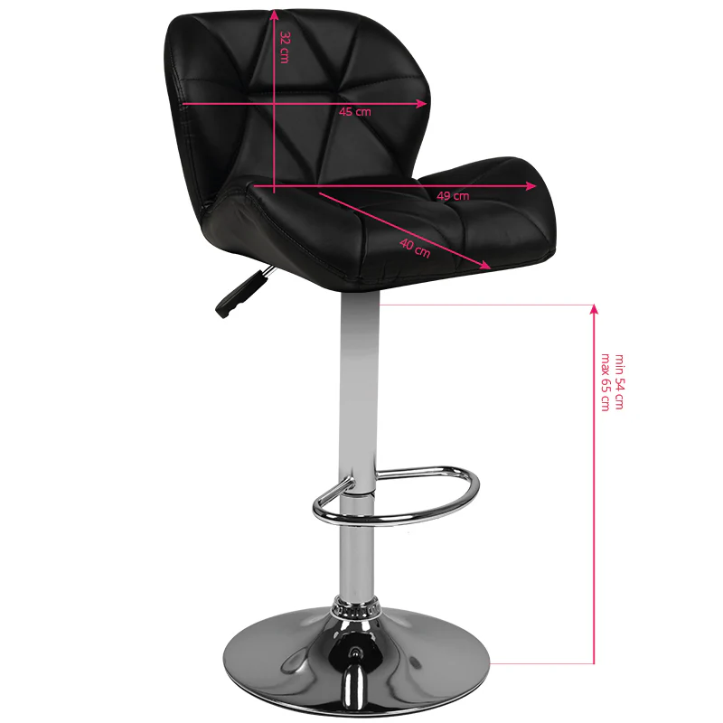 ACTIVESHOP Bar stool m01 quilted adjustable black - Image 2