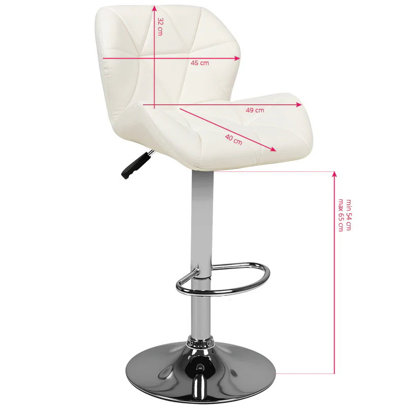 ActiveShop Reception Bar Stool M01 Quilted Adjustable White - Image 2