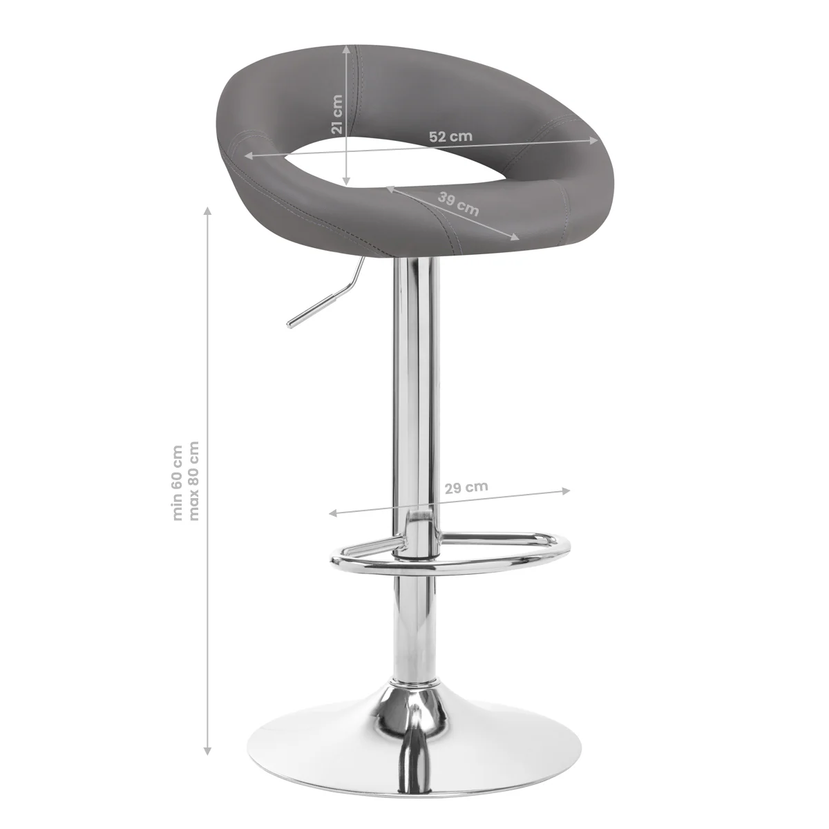ACTIVESHOP BAR STOOL QS-B10 GRAY - Image 2