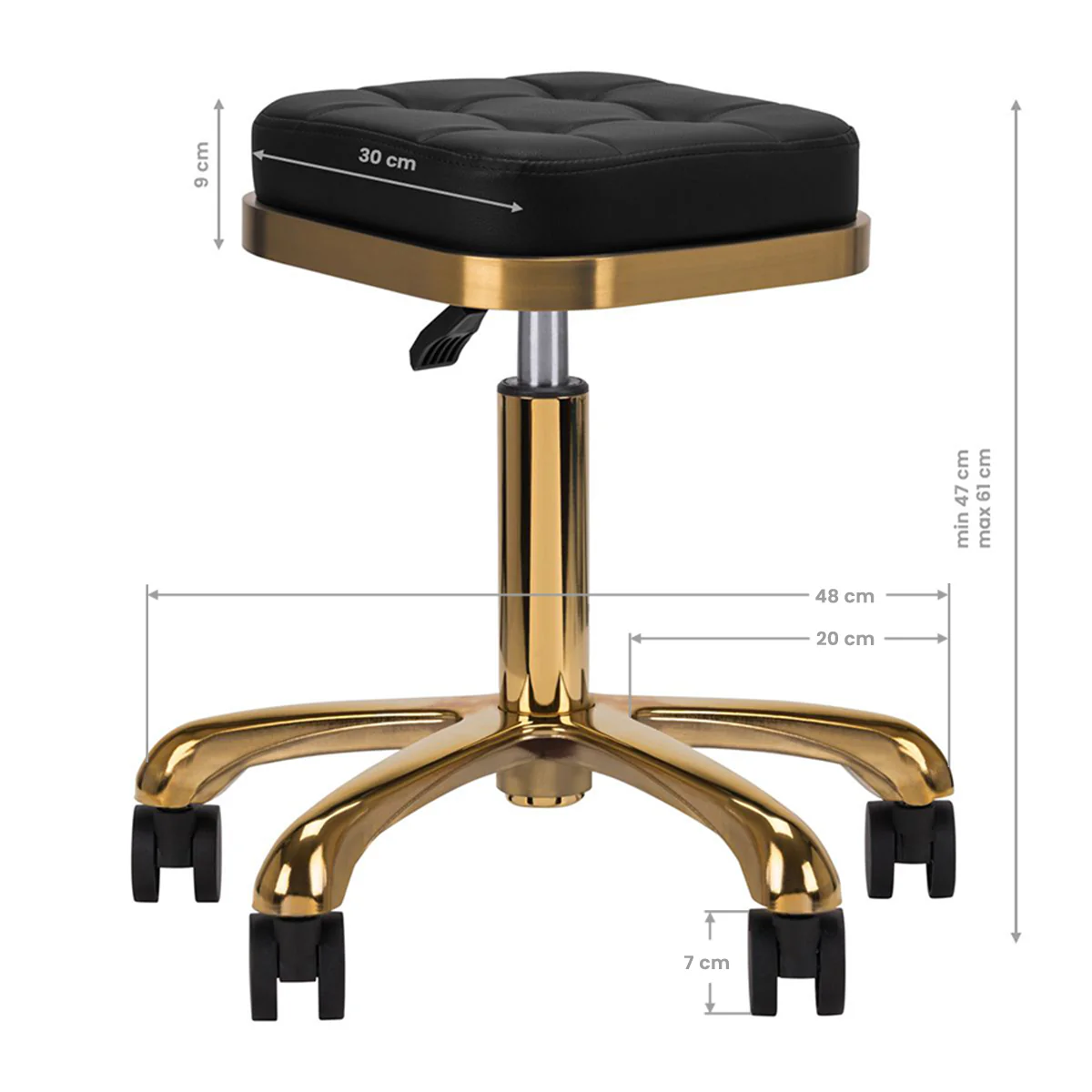 Activeshop Cosmetic Stool M-1645 Black Gold - Image 2