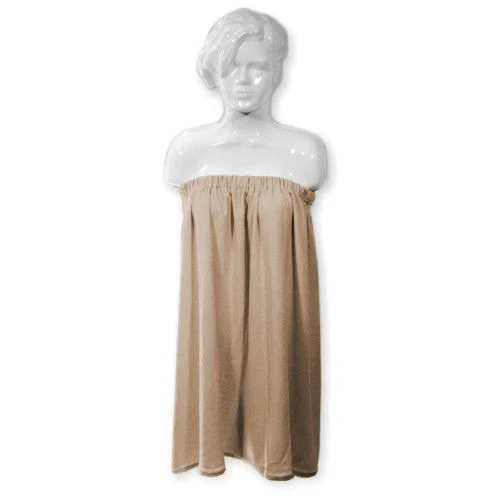 Cotton Wrap Towel Robe for Beauty Treatments Beige - Image 3