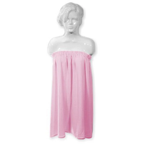 Cotton Wrap Towel Robe for Beauty Treatments Pink - Image 3