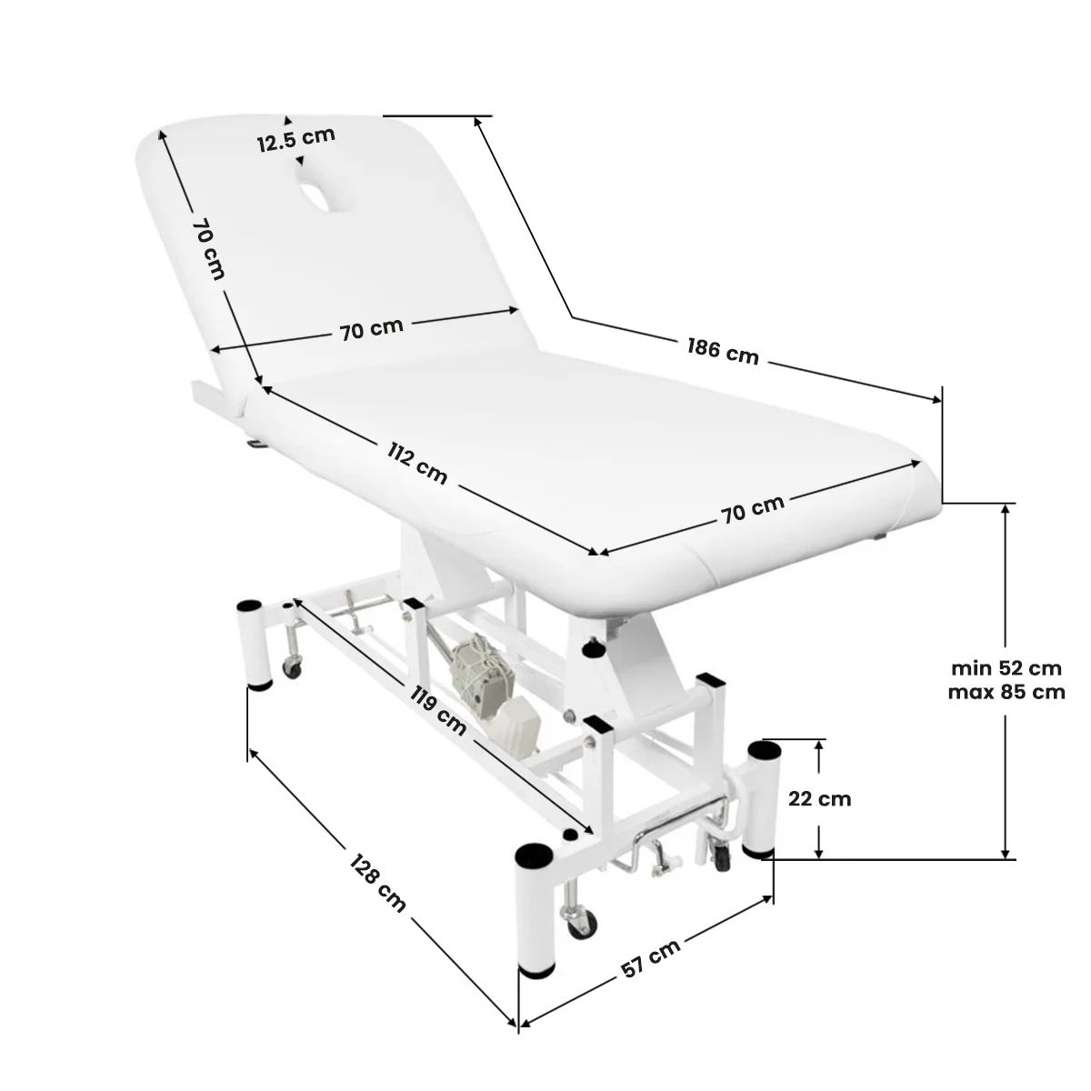 Electric bed for massage azzurro 684 1 strong White - Image 2