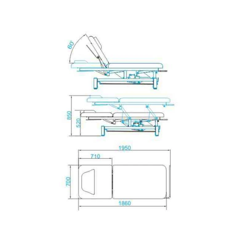 Electric bed for massage azzurro 684 1 strong White - Image 3