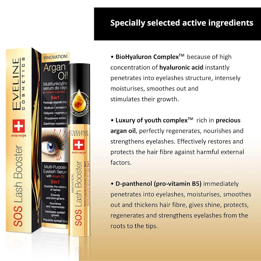 Eveline Multifunctional Eyelash Serum 5in1 Lash Booster - Image 4
