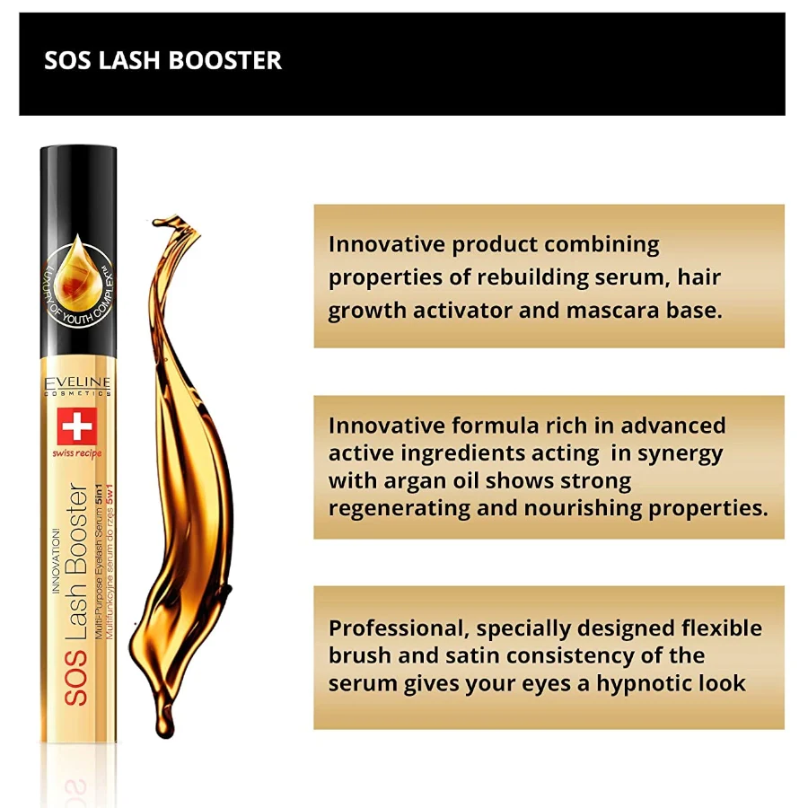 Eveline Multifunctional Eyelash Serum 5in1 Lash Booster - Image 5