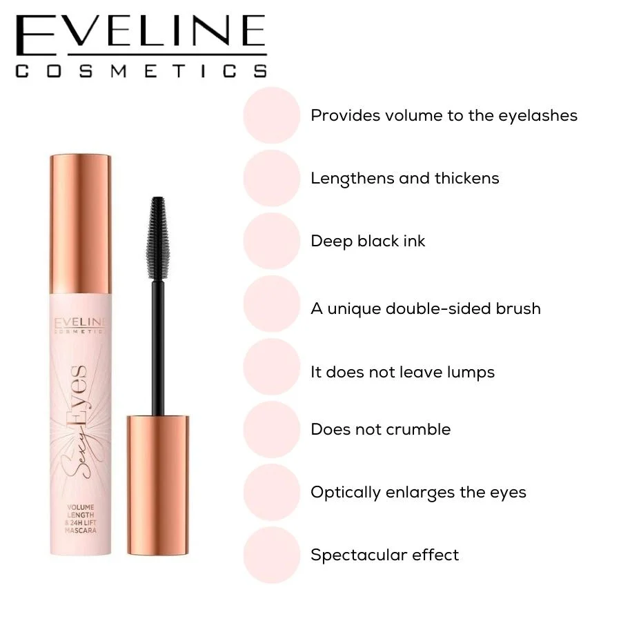 Eveline Sexy Eyes Volume Length & Lift Black Mascara - Image 3