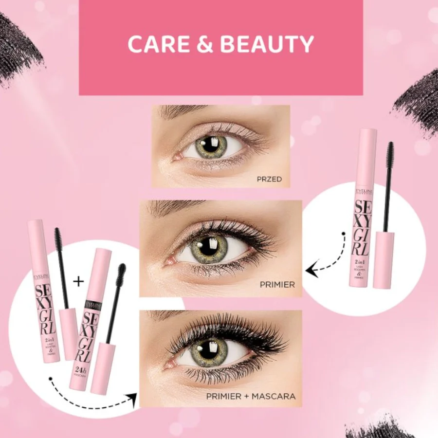 Eveline Sexy Girl 2in1 Lash Boost & Primer Black - Image 3