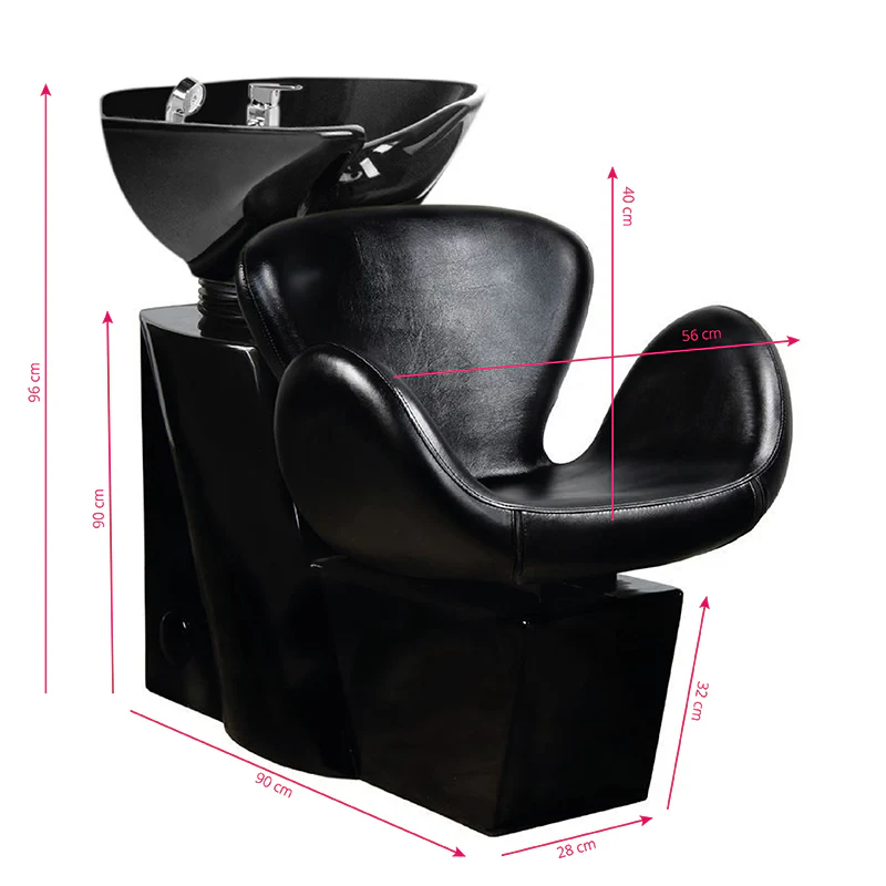 Gabbiano Amsterdam Hair Wash Unit Black with Black Bowl - Image 2
