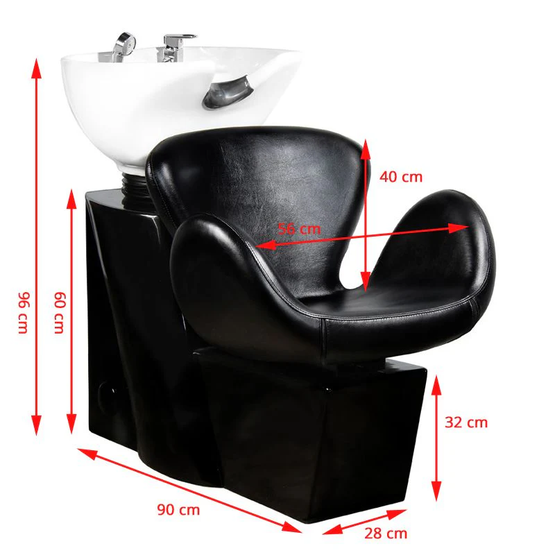 Gabbiano Amsterdam Hairdressing Hair Wash Unit Black - Image 2