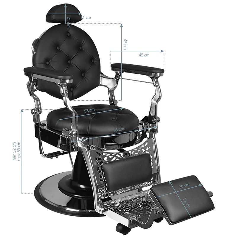 Gabbiano Barber Chair Giulio silver black - Image 2