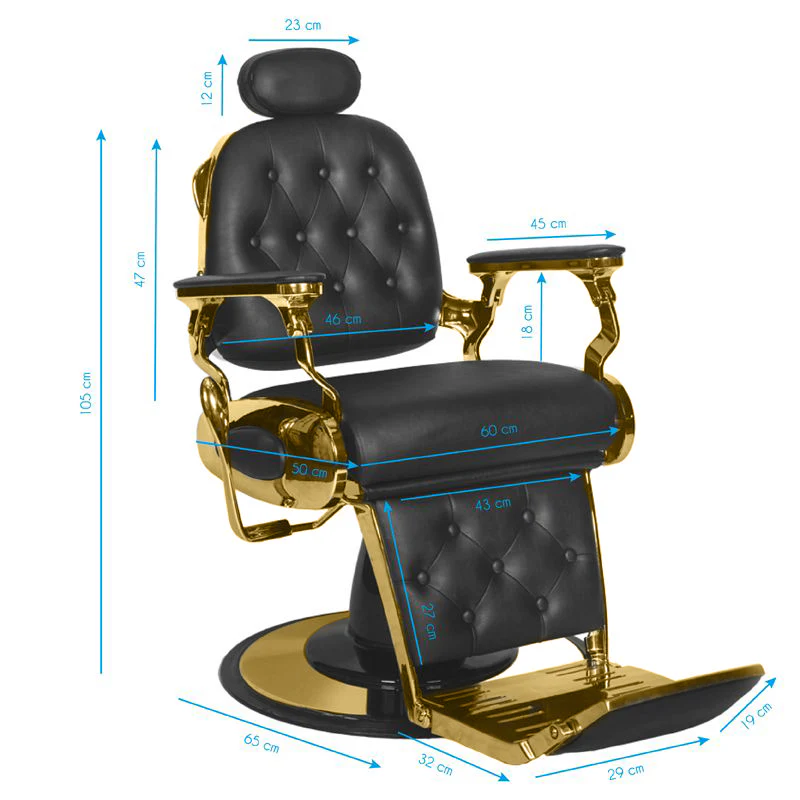 Gabbiano Barber Chair Grancesco black and gold - Image 2