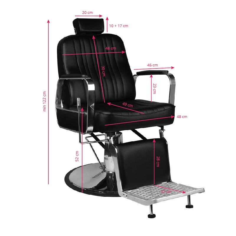 Gabbiano Barber Chair Patrizio Black - Image 2