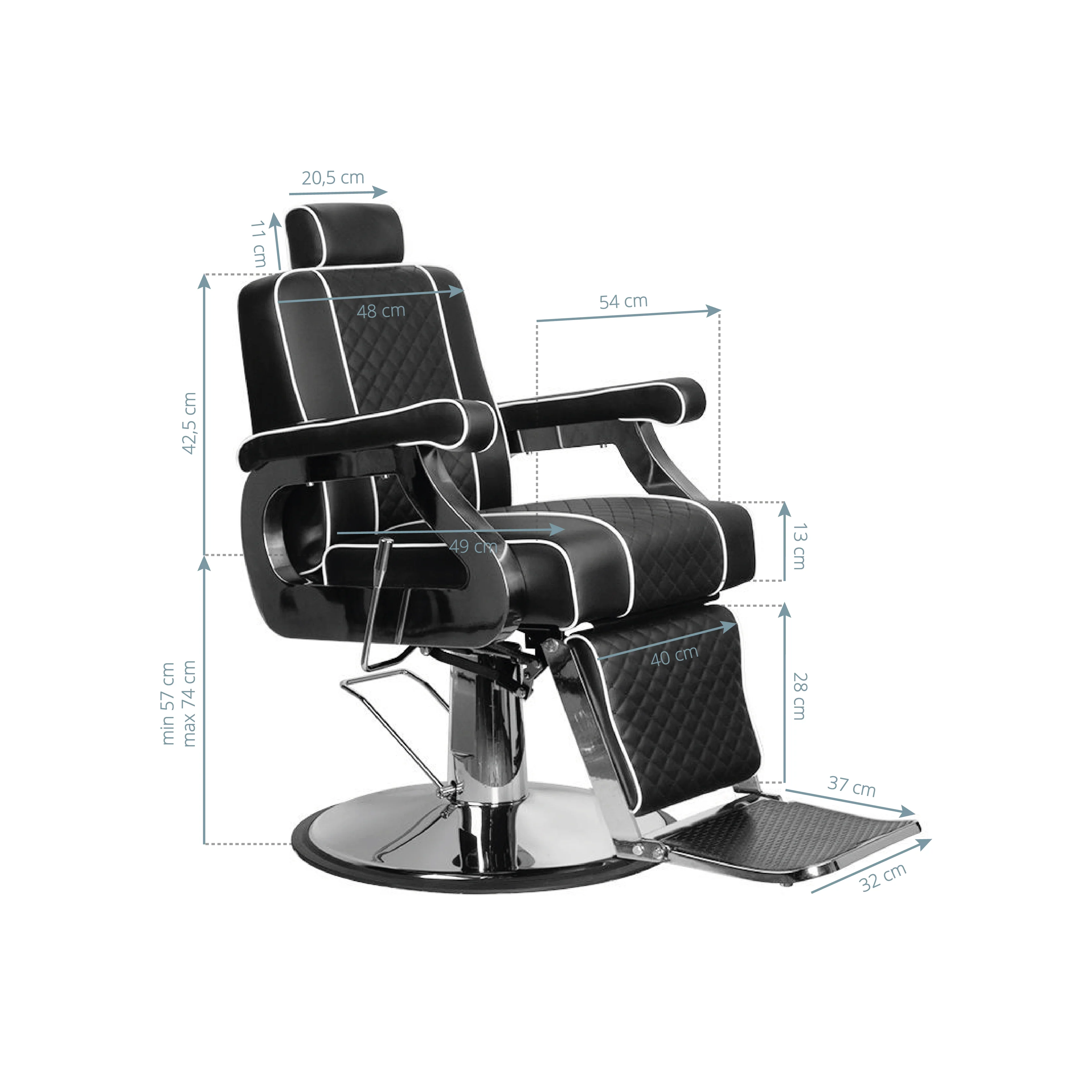 Gabbiano Barber Chair Paulo Black - Image 2