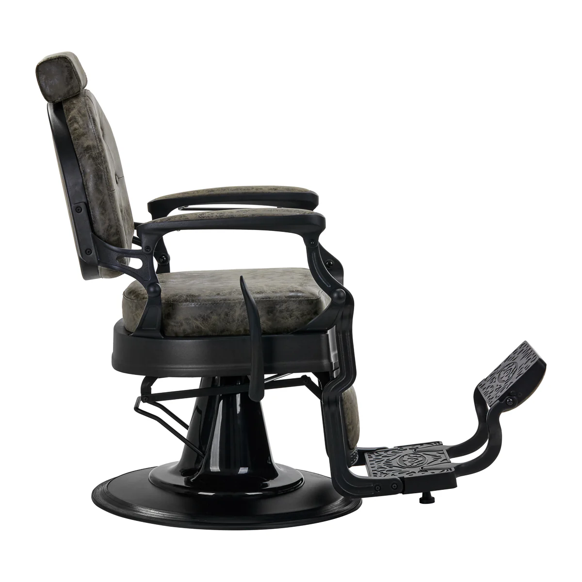 Gabbiano Barber Chair President Old Leather Green - Image 2