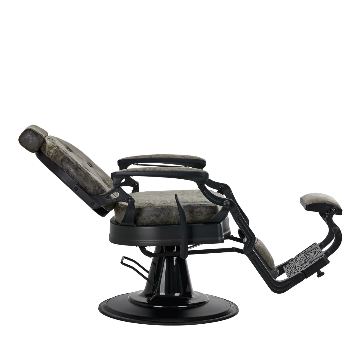 Gabbiano Barber Chair President Old Leather Green - Image 3
