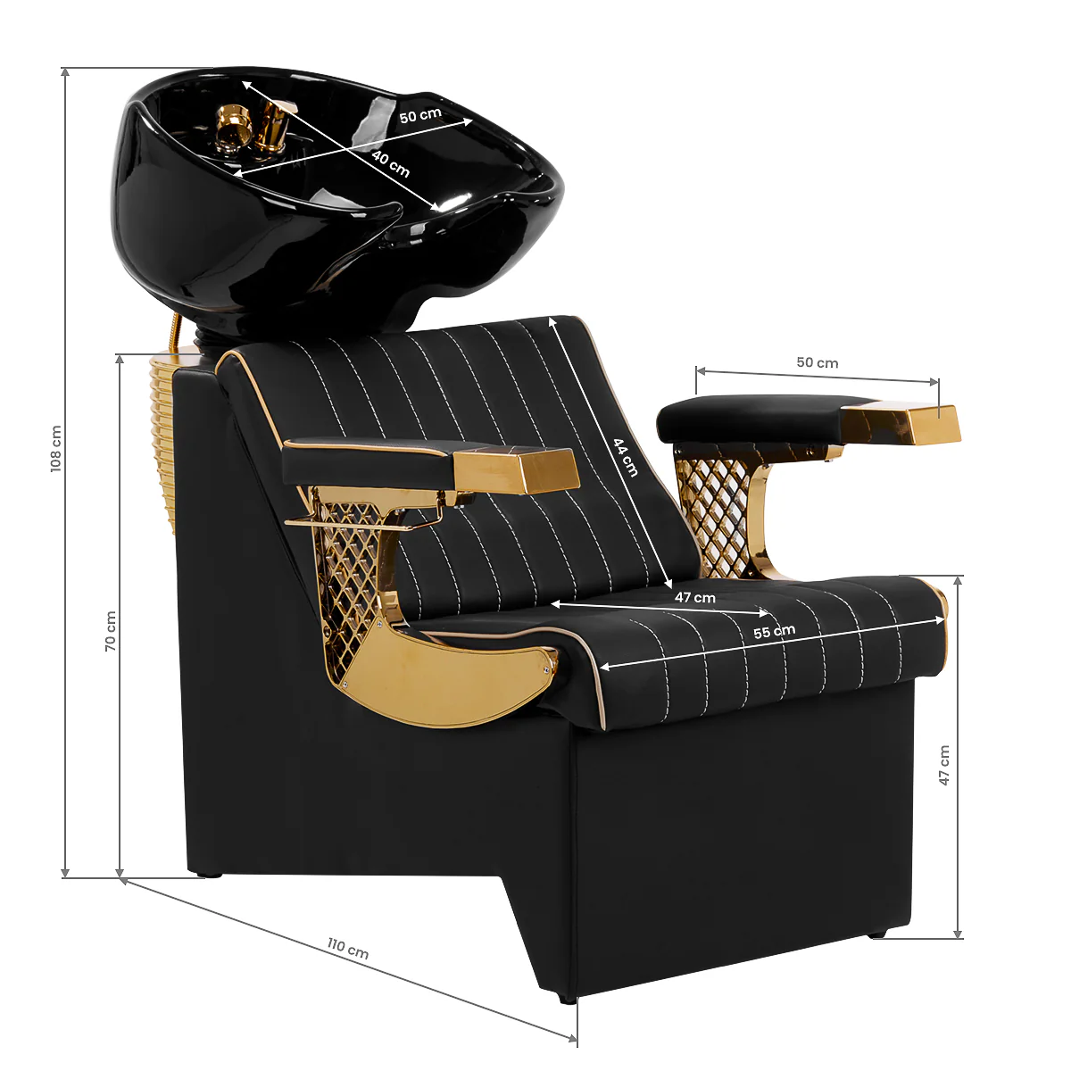 Gabbiano Barber Wash Unit Marcus Gold Black - Image 2