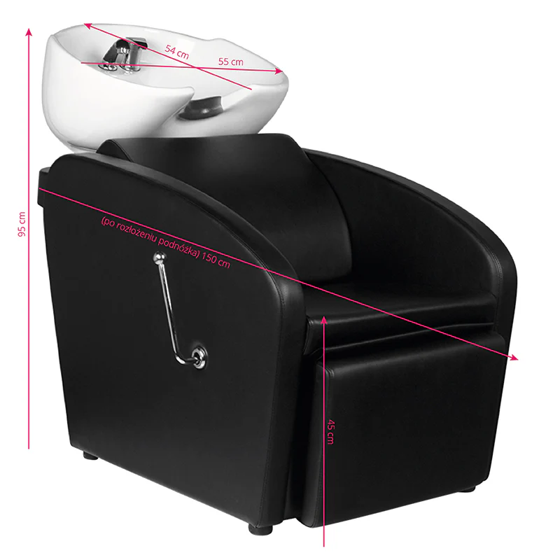 Gabbiano Hair Wash Unit Black Bergen Barber Shop - Image 2