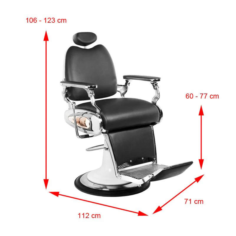 Gabbiano black moto style barber chair - Image 4