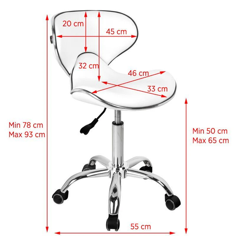 Gabbiano cosmetic stool q-4599 white - Image 2