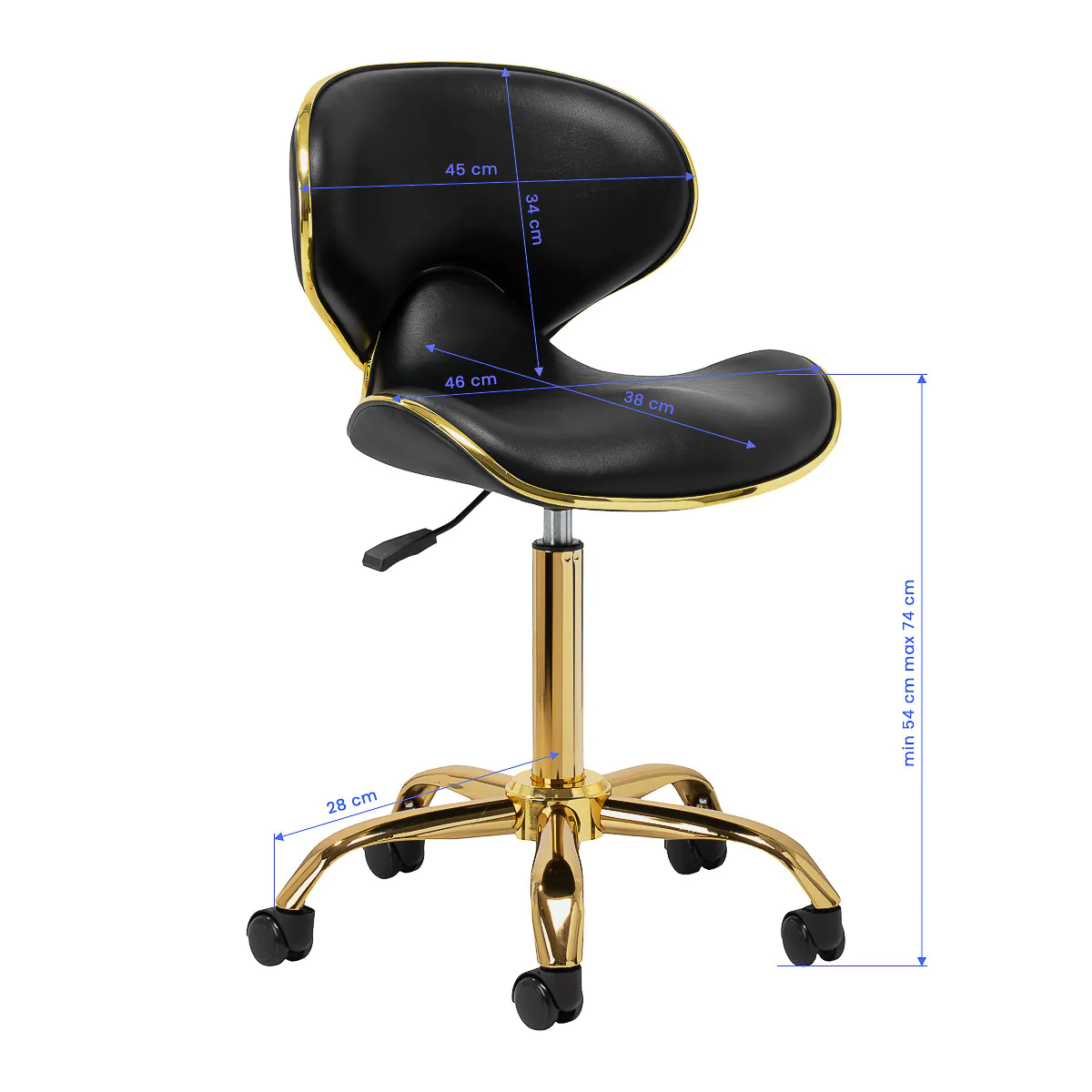 Gabbiano Cosmetic Stool Q-4599G Black - Image 8