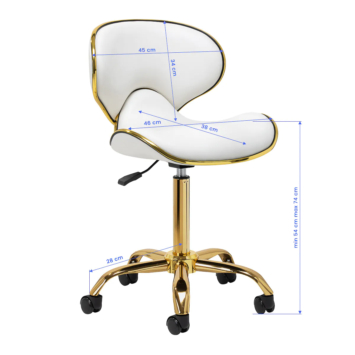 Gabbiano Cosmetic Stool Q-4599G White - Image 5
